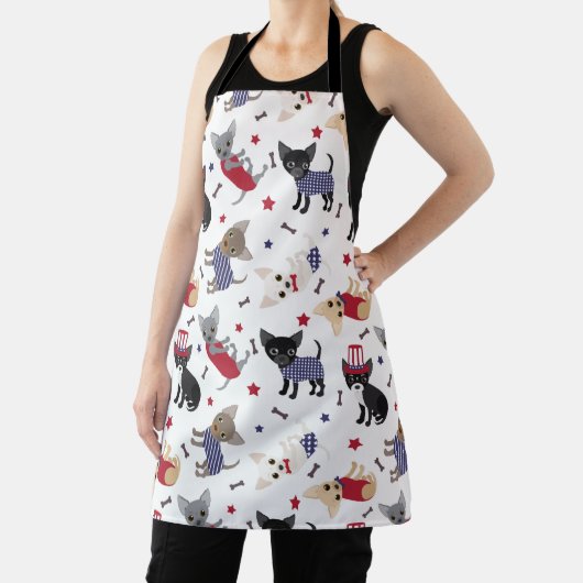 Patriotic Chihuahua Pattern Schürze (InSitu)