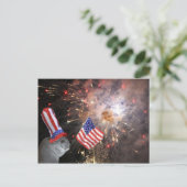 Patriotic Chinchilla Postkarte (Stehend Vorderseite)