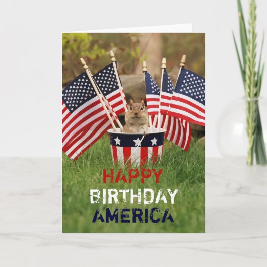 Patriotic Chipmunk Card Karte (Vorderseite)