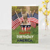 Patriotic Chipmunk Card Karte (Gelbe Blume)