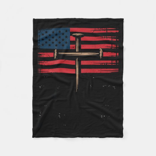 Patriotic Christian Faith Over Fear American Flag Fleecedecke (Vorderseite)