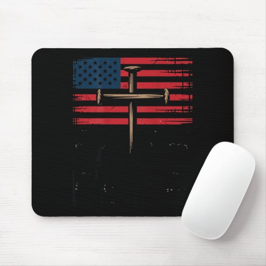 Patriotic Christian Faith Over Fear American Flag Mousepad (Mit Mouse)