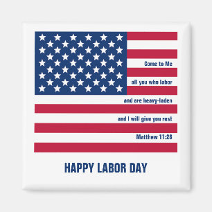 Patriotic Christlich USA HAPPY LABOR DAY Magnet