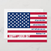 Patriotic Christlich USA HAPPY LABOR DAY Postkarte (Vorne/Hinten)
