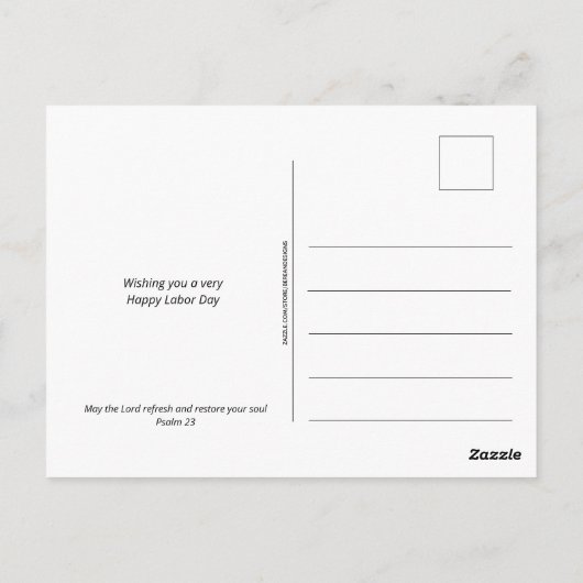 Patriotic Christlich USA HAPPY LABOR DAY Postkarte (Rückseite)