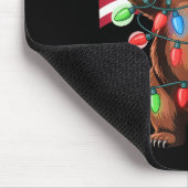 Patriotic Christmas Grizzly Bear Holiday Light San Mousepad (Ecke)