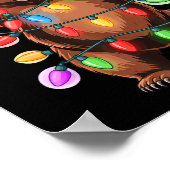 Patriotic Christmas Grizzly Bear Holiday Light San Poster (Ecke)