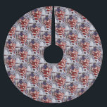 Patriotic Christmas Santa Holding American Flag Polyester Weihnachtsbaumdecke<br><div class="desc">Patriotische Weihnachtsfeier Santa Holding American Flag Holiday Brushed Polyester Tree Skirt.</div>