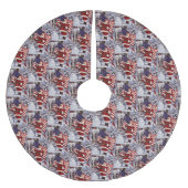 Patriotic Christmas Santa Holding American Flag Polyester Weihnachtsbaumdecke (Vorderseite)