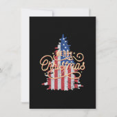 Patriotic Christmas Tree US Flag Retro Merry Chris Einladung (Vorderseite)