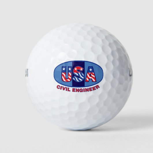 Patriotic Civil Engineer Golfball (Vorderseite)