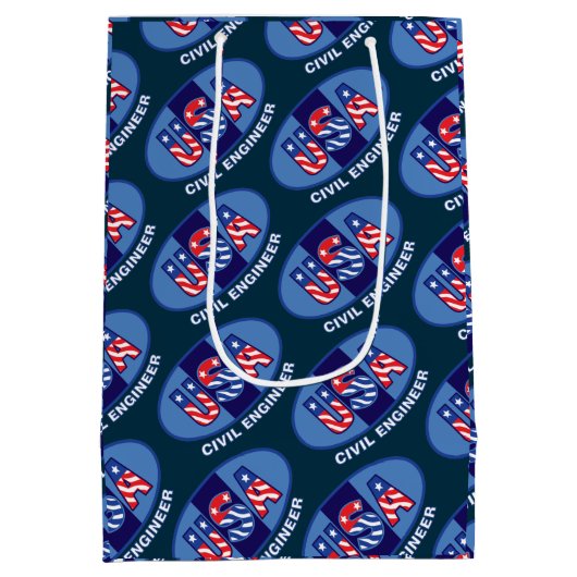 Patriotic Civil Engineer Mittlere Geschenktüte (Rückseite)