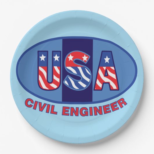Patriotic Civil Engineer Pappteller (Vorderseite)