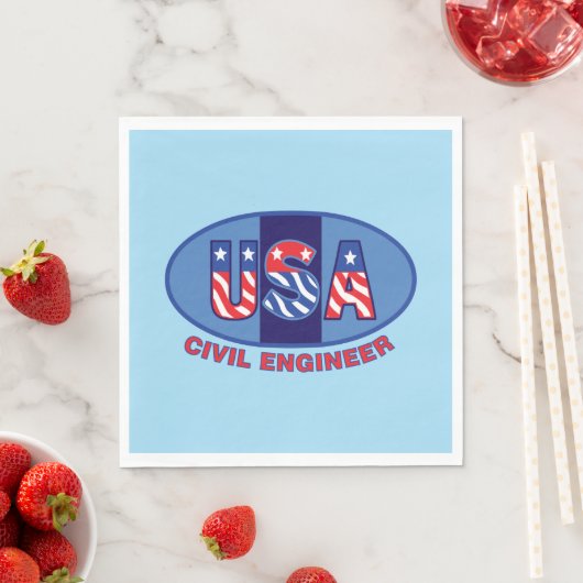 Patriotic Civil Engineer Serviette (Beispiel)