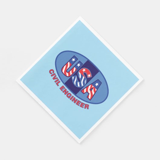Patriotic Civil Engineer Serviette (Ecke)