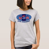 Patriotic Civil Engineer T-Shirt (Vorderseite)