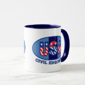 Patriotic Civil Engineer Tasse (VorderseiteRechts)