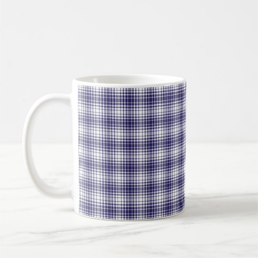Patriotic Classic Navy Blue Gingham Plaid Kaffeetasse (Links)