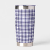 Patriotic Classic Navy Blue Gingham Plaid Thermobecher (Links)