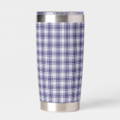 Patriotic Classic Navy Blue Gingham Plaid Thermobecher (Rückseite)