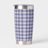 Patriotic Classic Navy Blue Gingham Plaid Thermobecher (Rechts)
