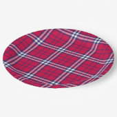 Patriotic Classic Plaid Pappteller (Schrägansicht)
