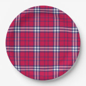 Patriotic Classic Plaid Pappteller (Vorderseite)