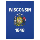 Patriotic Clipboard mit der Flagge von Wisconsin,  Klemmbrett (Rückseite)