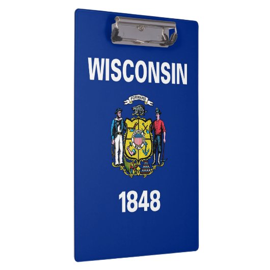 Patriotic Clipboard mit der Flagge von Wisconsin,  Klemmbrett (Rechts)