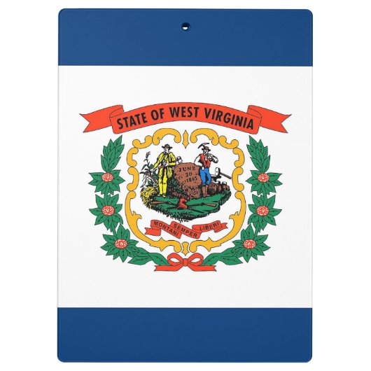 Patriotic Clipboard mit Flagge von West Virginia U Klemmbrett (Rückseite)