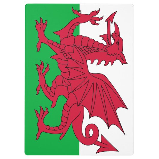 Patriotic Clipboard with flag of Wales, UK Klemmbrett (Rückseite)