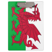 Patriotic Clipboard with flag of Wales, UK Klemmbrett (Vorderseite)