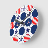 Patriotic Clock with Numbers Runde Wanduhr (Winkel)