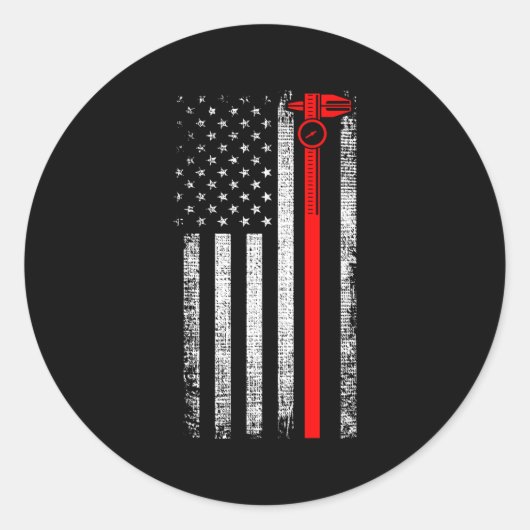 Patriotic CNC Machine Operator American US Flag Ma Runder Aufkleber (Vorderseite)