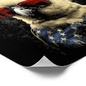 Patriotic Cockatiel Bird 4. Juli Amerikanische Fla Poster (Ecke)