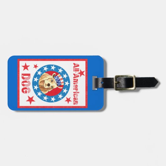 Patriotic Cocker Gepäckanhänger (Vorderseite horizontal)