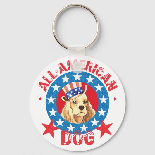 Patriotic Cocker Schlüsselanhänger (Vorderseite)