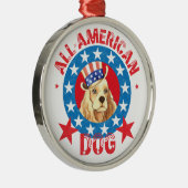 Patriotic Cocker Silbernes Ornament (Rechts)