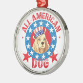 Patriotic Cocker Silbernes Ornament (Links)