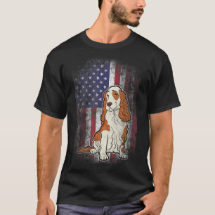 Patriotic Cocker Spanisch American Flag Dog Lover  T-Shirt