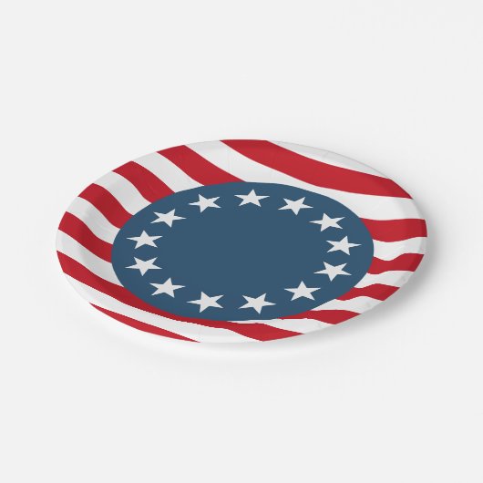 Patriotic Colonial USA Pappteller (Schrägansicht)