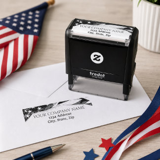 PATRIOTIC Company Name USA Flag Permastempel
