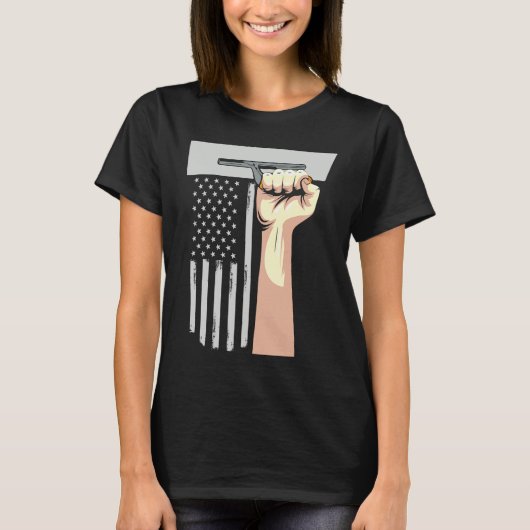 Patriotic Concrete Finisher Construction Worker US T-Shirt (Vorderseite)
