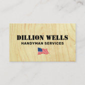 Patriotic Construction Handyman Carpenter Visitenkarte (Vorderseite)