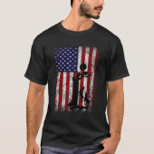 Patriotic Coon Hunting Hunde American Flag T-Shirt (Vorderseite)