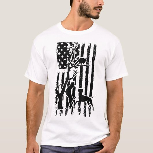 Patriotic Coonhunter Usa Flag Jagd Hundebahn T-Shirt (Vorderseite)