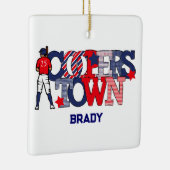 Patriotic Cooperstown Baseball Player Custom Keramikornament (Rechts)