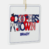 Patriotic Cooperstown Baseball Player Custom Keramikornament (Rechts)