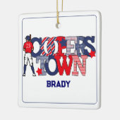 Patriotic Cooperstown Baseball Player Custom Keramikornament (Links)