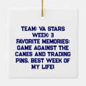 Patriotic Cooperstown Baseball Player Custom Keramikornament (Rückseite)